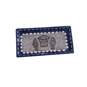 Tabgha Israel Miracle Of Loaves & Fish Ceramic Art Jewelry Dish  Fast Shipping